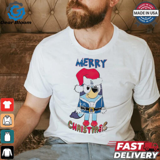 Los Angeles Dodgers Bluey Merry Christmas Bluey Santa Claus shirt