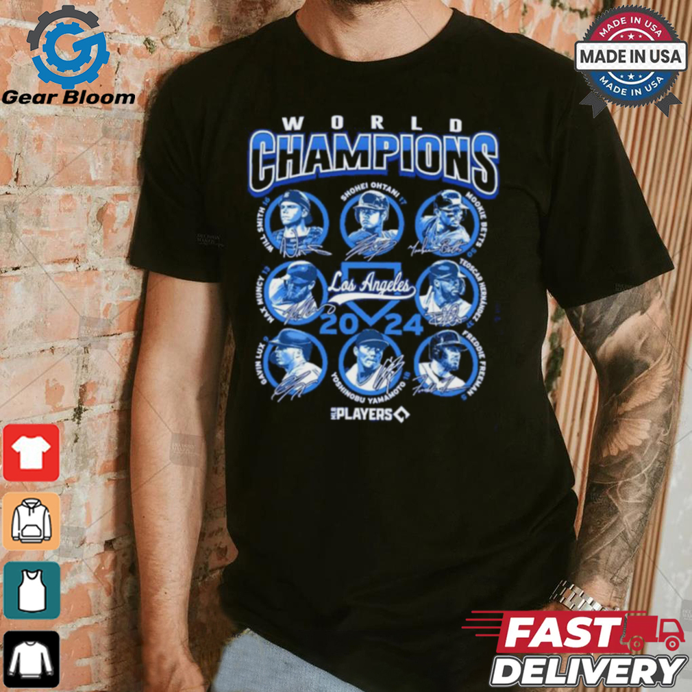 Los Angeles Dodgers Face 2024 World Series Champions Player Graphic T Shirt Los Angeles Dodgers Face 2024 World Series Champions Player Graphic T Shirt