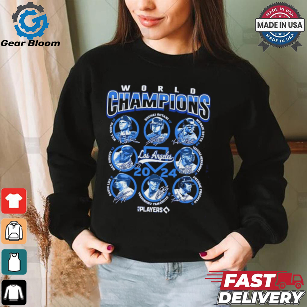 Los Angeles Dodgers Face 2024 World Series Champions Player Graphic T Shirt Los Angeles Dodgers Face 2024 World Series Champions Player Graphic T Shirt