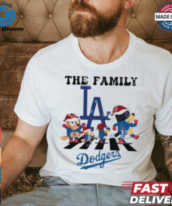 Los Angeles Dodgers Family Bluey Christmas Abbey Road shirt