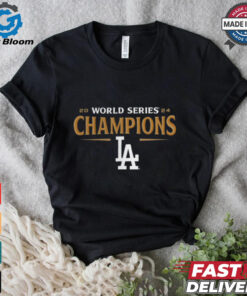 Los Angeles Dodgers Fanatics Black 2024 World Series Champions Jersey Roster T Shirt