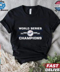 Los Angeles Dodgers Fanatics Black 2024 World Series Champions Logo T Shirt