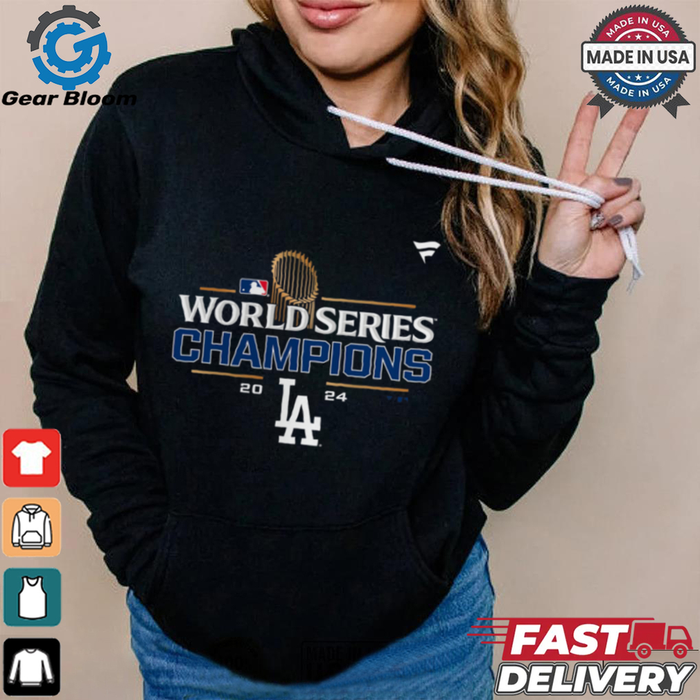 Los Angeles Dodgers Fanatics Heather Charcoal 2024 World Series Champions Locker Room T Shirt Los Angeles Dodgers Fanatics Heather Charcoal 2024 World Series Champions Locker Room T Shirt