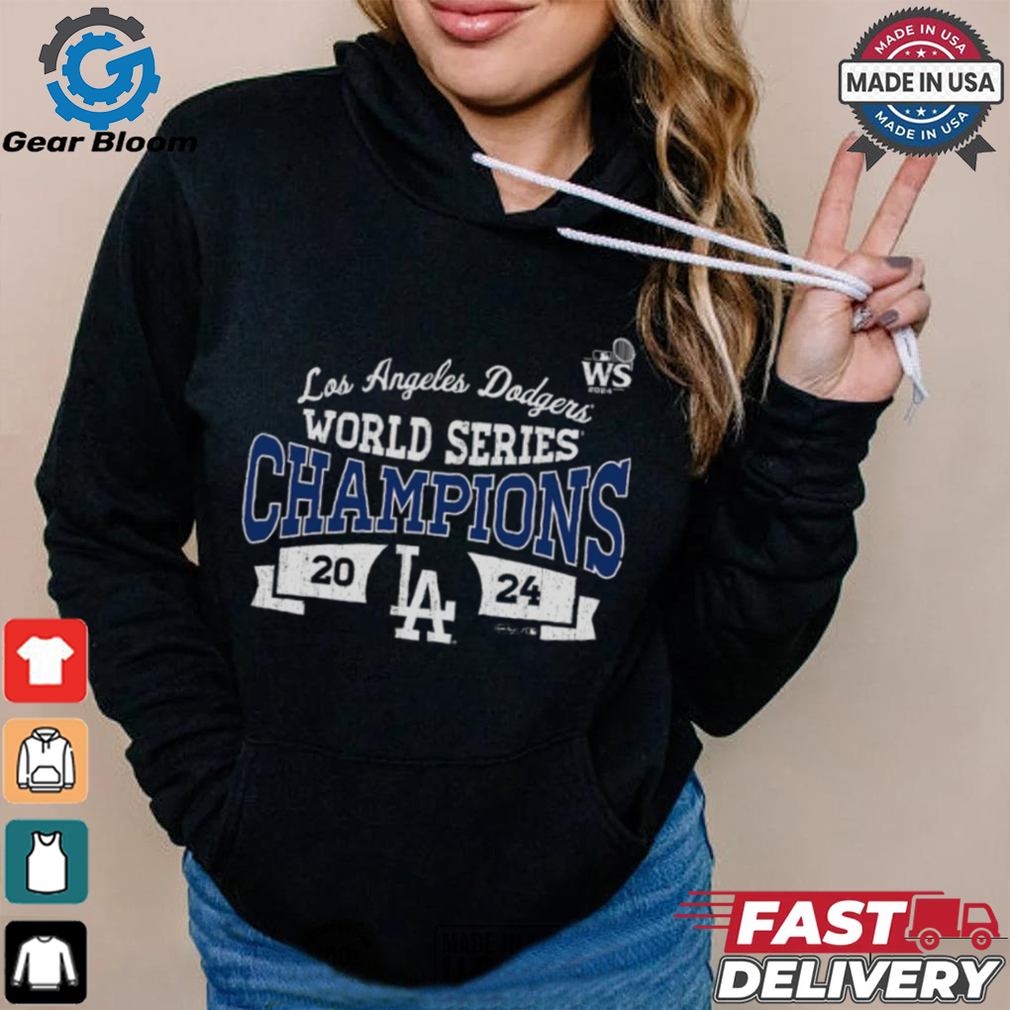 Los Angeles Dodgers Majestic Threads Women's 2024 World Series Champions T Shirt Los Angeles Dodgers Majestic Threads Women's 2024 World Series Champions T Shirt