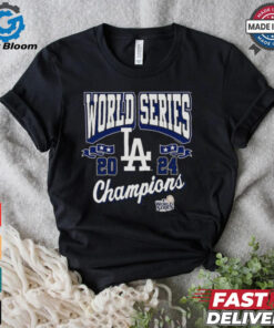 Los Angeles Dodgers Mitchell & Ness Black 2024 World Series Champions Arch Logo T Shirt