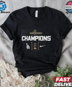 Los Angeles Dodgers Nike Black 2024 World Series Champions Trophy T Shirt
