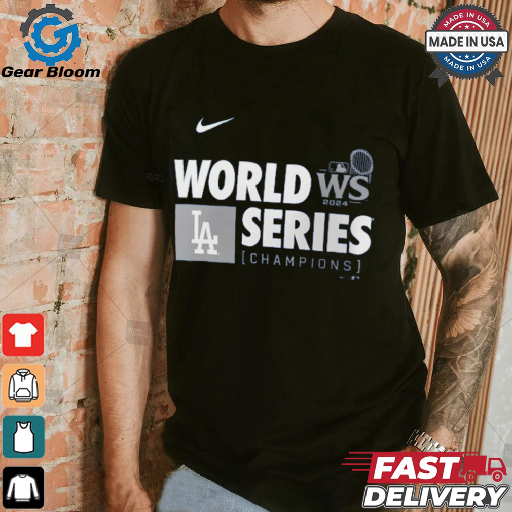 Los Angeles Dodgers Nike Royal 2024 World Series Champions Banner T Shirt Los Angeles Dodgers Nike Royal 2024 World Series Champions Banner T Shirt