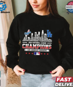 Los Angeles Dodgers Skyline 2024 Celebrating National League Champions T Shirt