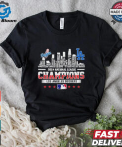 Los Angeles Dodgers Skyline 2024 Celebrating National League Champions T Shirt