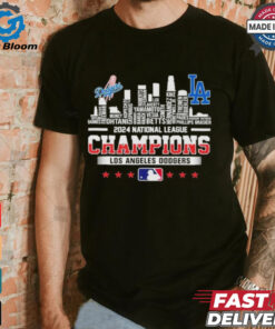 Los Angeles Dodgers Skyline 2024 Celebrating National League Champions T Shirt