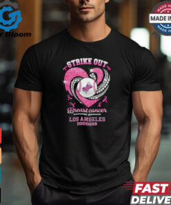 Los Angeles Dodgers Strike Out Breast Cancer Heart Diamond 2024 Shirt