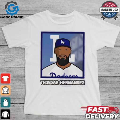 Los Angeles Dodgers Teoscar Hernandez cartoon card photo shirt