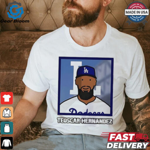 Los Angeles Dodgers Teoscar Hernandez cartoon card photo shirt