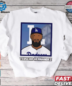 Los Angeles Dodgers Teoscar Hernandez cartoon card photo shirt