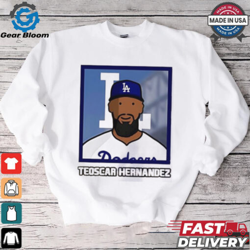 Los Angeles Dodgers Teoscar Hernandez cartoon card photo shirt