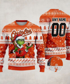 MLB Baltimore Orioles Grinch Christmas Sweater Design