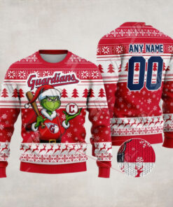 MLB Cleveland Guardians Grinch Christmas Sweater Design