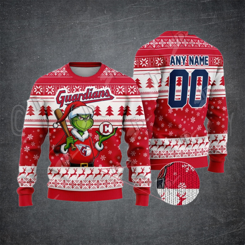MLB Cleveland Guardians Grinch Christmas Sweater Design MLB Cleveland Guardians Grinch Christmas Sweater Design