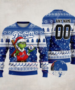 MLB Los Angeles Dodgers Grinch Christmas Sweater Design