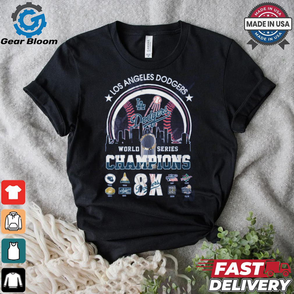 MLB Los Angles Dodgers 8 Time World Series Champions 2024 T Shirt MLB Los Angles Dodgers 8 Time World Series Champions 2024 T Shirt