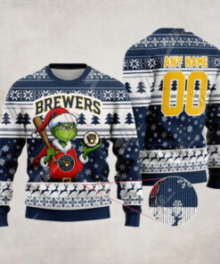 MLB Milwaukee Brewers Grinch Christmas Sweater Design