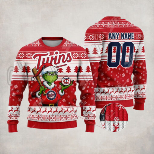 MLB Minnesota Twins Grinch Christmas Sweater Design