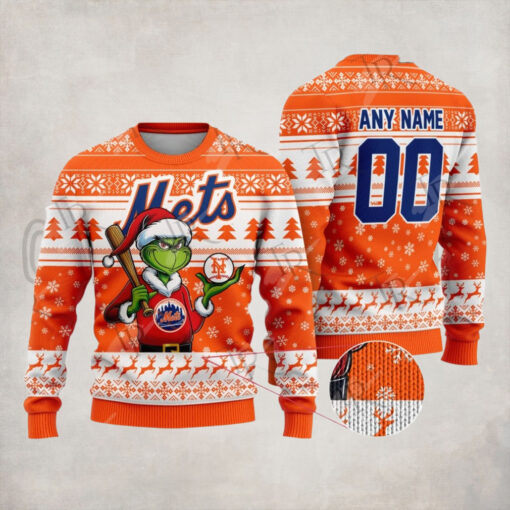 MLB New York Mets Grinch Christmas Sweater Design