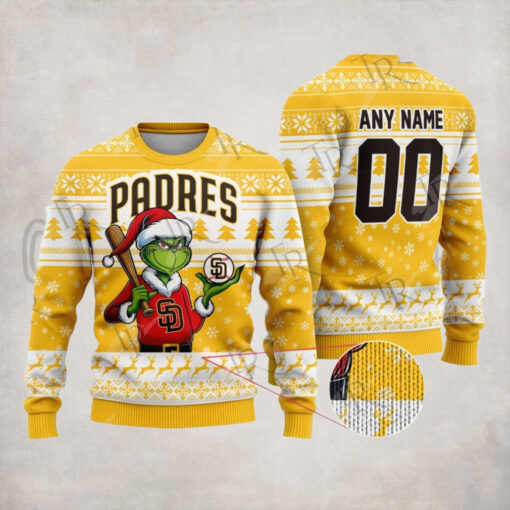 MLB San Diego Padres Grinch Christmas Sweater Design