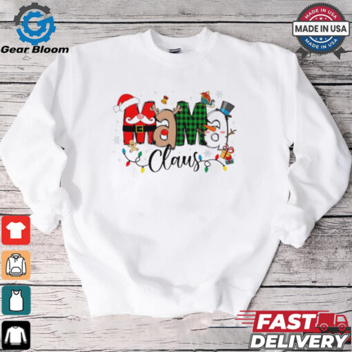 Mama Claus Christmas Pattern Santa hat shirt