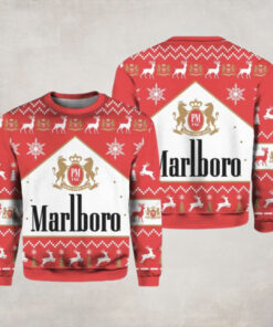 Marlboro Christmas Sweater, Classic Holiday Design Vintage Ugly Sweater