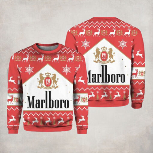 Marlboro Christmas Sweater, Classic Holiday Design Vintage Ugly Sweater