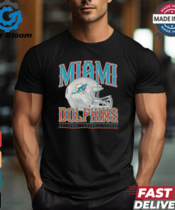 Miami Dolphins Helmet Garment Dyed Heavyweight T Shirt