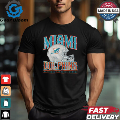 Miami Dolphins Helmet Garment Dyed Heavyweight T Shirt