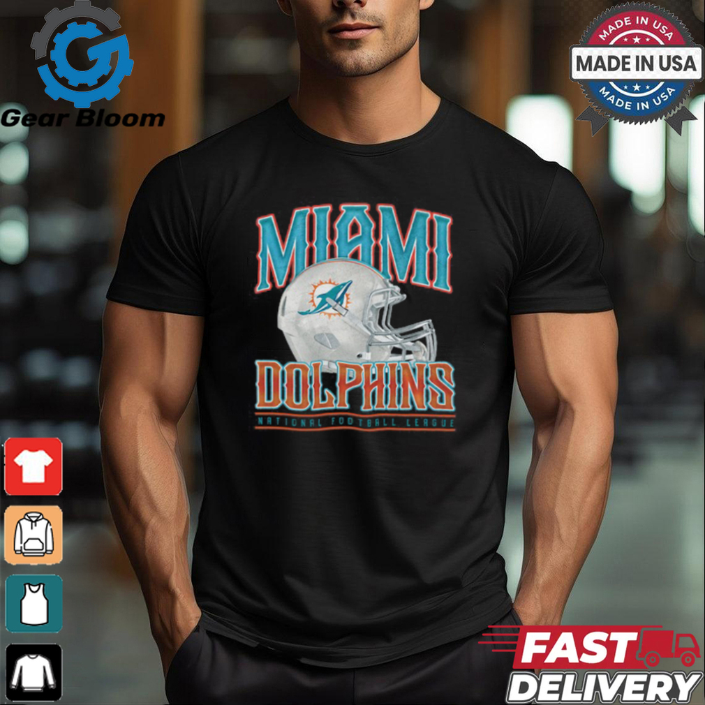 Miami Dolphins Helmet Garment Dyed Heavyweight T Shirt Miami Dolphins Helmet Garment Dyed Heavyweight T Shirt