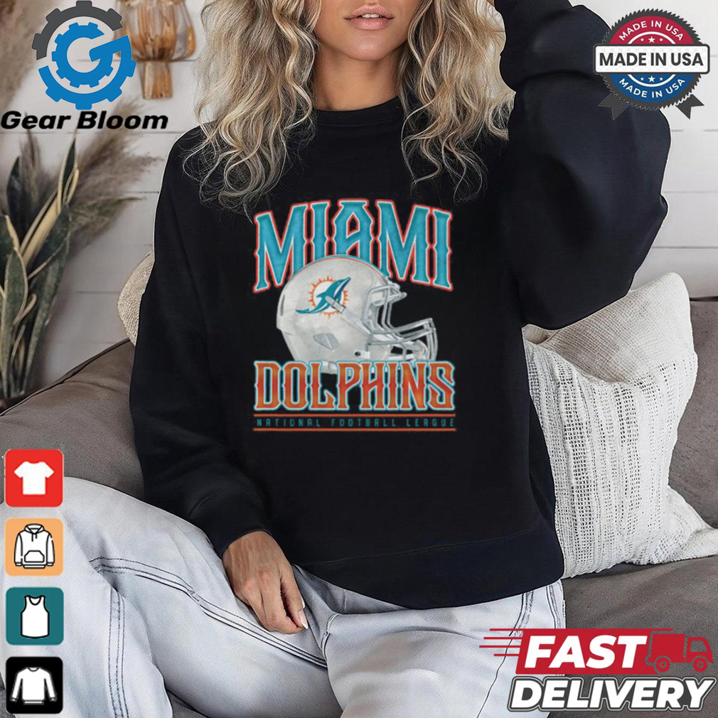 Miami Dolphins Helmet Garment Dyed Heavyweight T Shirt Miami Dolphins Helmet Garment Dyed Heavyweight T Shirt
