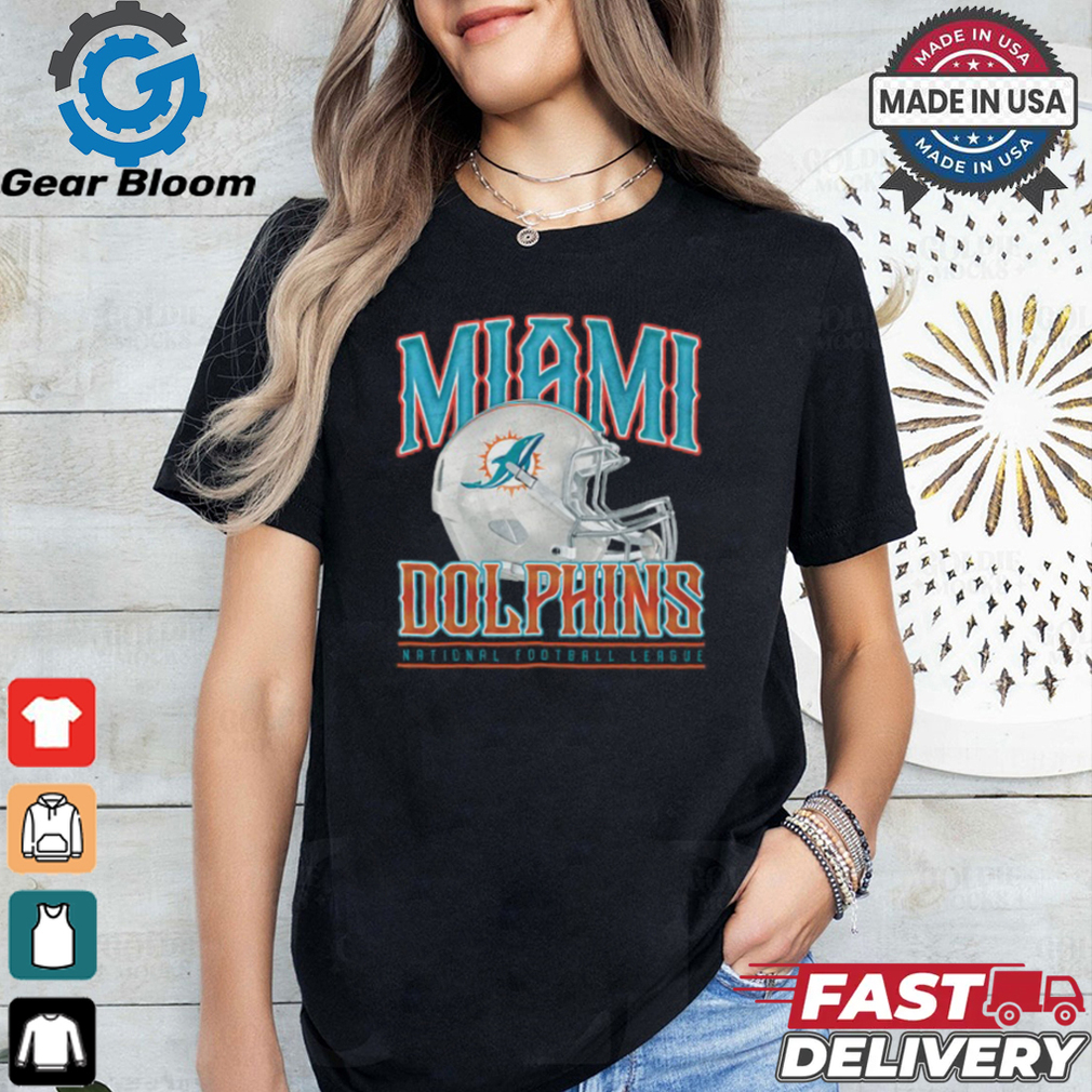 Miami Dolphins Helmet Garment Dyed Heavyweight T Shirt Miami Dolphins Helmet Garment Dyed Heavyweight T Shirt