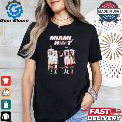 Miami Heat 35th Anniversary James Bosh Wade Signatures 2024 Shirt