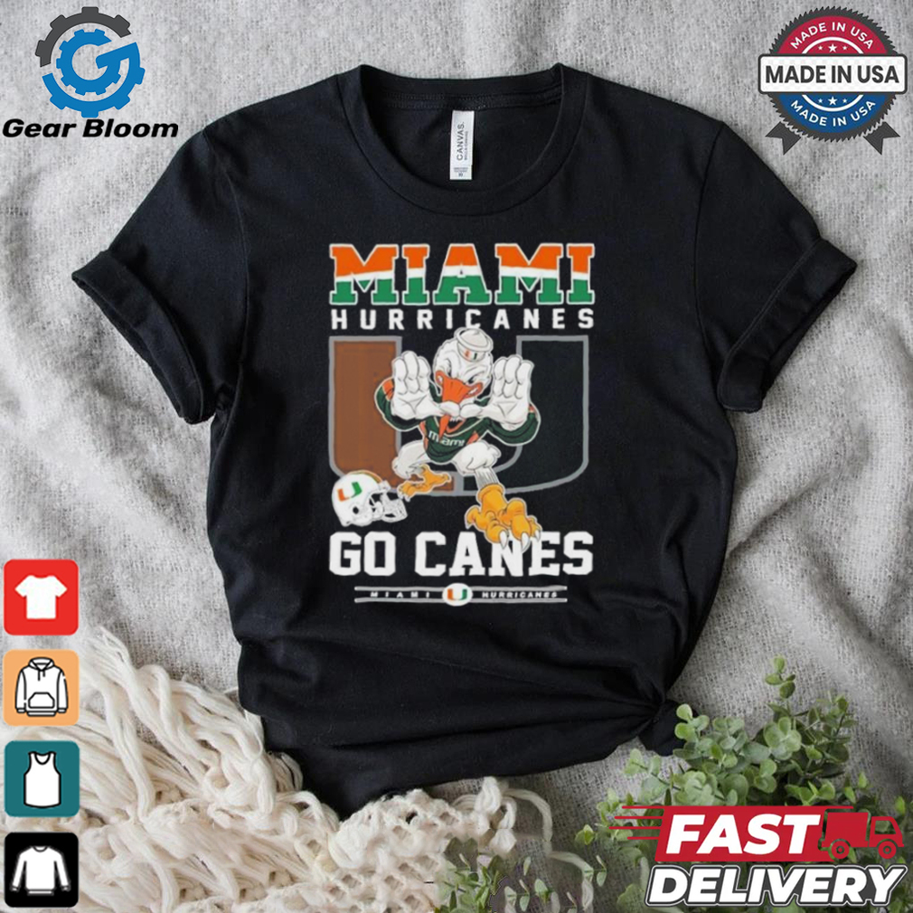 Miami Hurricanes Go Canes Mascot Football Shirt Miami Hurricanes Go Canes Mascot Football Shirt