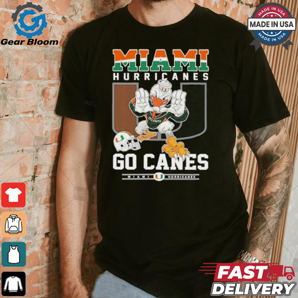 Miami Hurricanes Go Canes Mascot Football Shirt Miami Hurricanes Go Canes Mascot Football Shirt