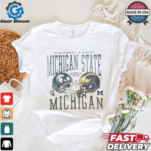 Michigan State Spartans vs. Michigan Wolverines Helmet October 26 2024 Statement Rivalry Matchup T Shirts