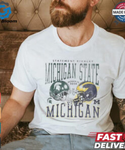 Michigan State Spartans vs. Michigan Wolverines Helmet October 26 2024 Statement Rivalry Matchup T Shirts