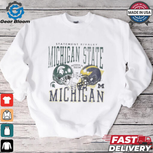 Michigan State Spartans vs. Michigan Wolverines Helmet October 26 2024 Statement Rivalry Matchup T Shirts