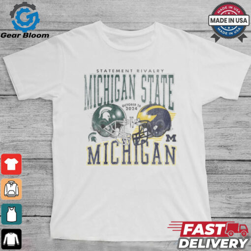 Michigan Wolverines vs. Michigan State Spartans Football 2024 Statement Rivalry Matchup Set Shirt