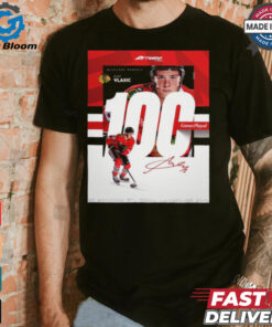 Milestone Moments Alex Vlasic Chicago Blackhawks 100 Game Played Signature Poster t shirt