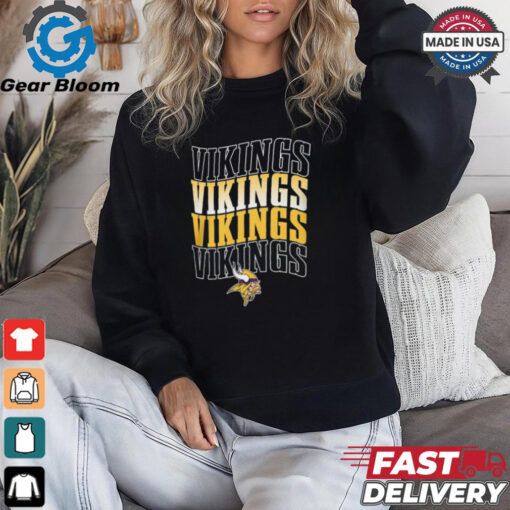 Minnesota Vikings Four Team Name Logo Fleece Shirt