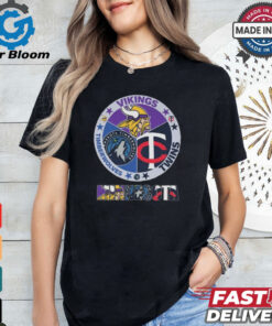 Minnesota Vikings Twins And Timberwolves City Champions Logo 2024 Shirt