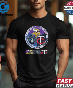 Minnesota Vikings Twins And Timberwolves City Champions Logo 2024 Shirt