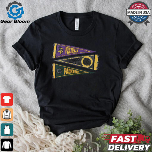 Minnesota Vikings vs. Green Bay Packers Border Battle Pennant T Shirt