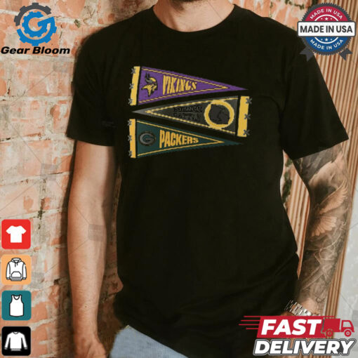 Minnesota Vikings vs. Green Bay Packers Border Battle Pennant T Shirt