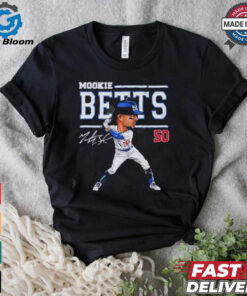 Mookie Betts 50 signature cartoon shirt